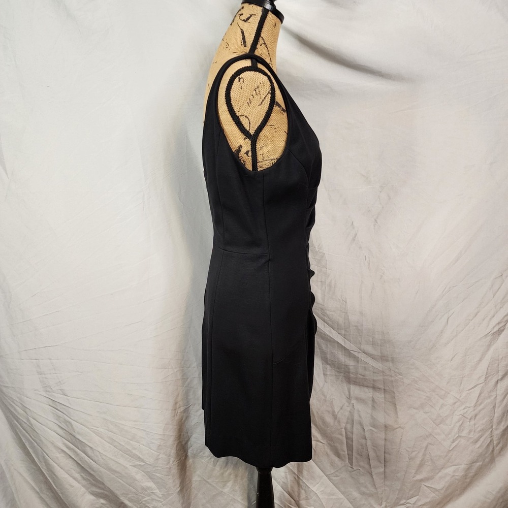 MILLY Size Large LBD Ruched Tucked Rose Gold Exposed Zipper Mini Cocktail Dress - Picture 5 of 10